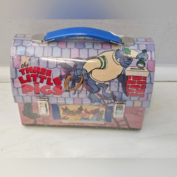 HALLMARK THE THREE LITTLE PIGS‎  VINTAGE METAL LUNCHBOX 2001 SEALED - Picture 1 of 8